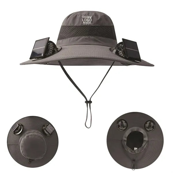 Wide Brim Sun Hat with 2 Solar Fan