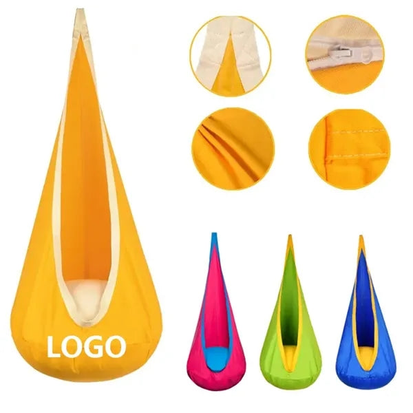 Kids Indoor & Outdoor Nylon Pod Swing Seat with Cushion