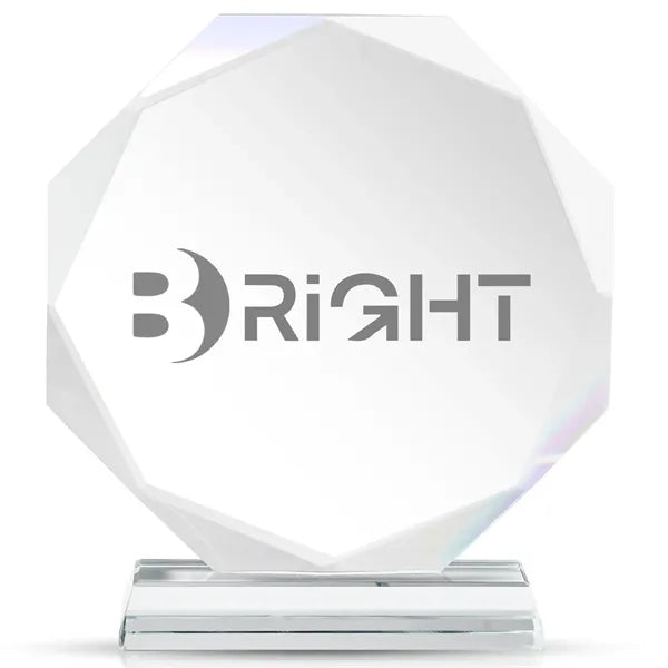 Octagon Diamond Shape Crystal Award