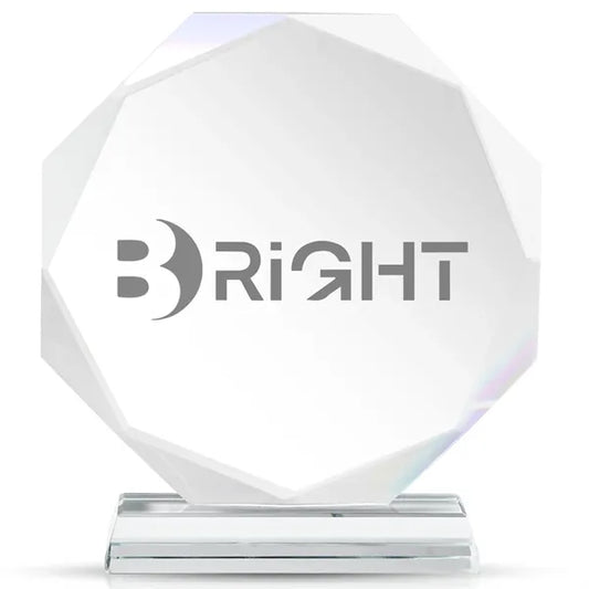 Octagon Diamond Shape Crystal Award