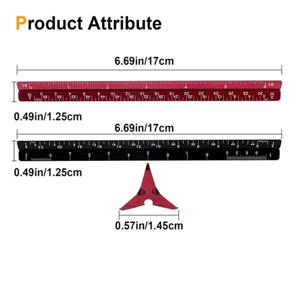 6'' Aluminum Architectural Triangular Pocket Scale Ruler