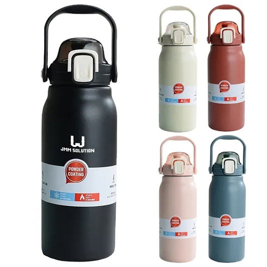 43oz Stainless Steel Insulated Water Bottle w/ Straw