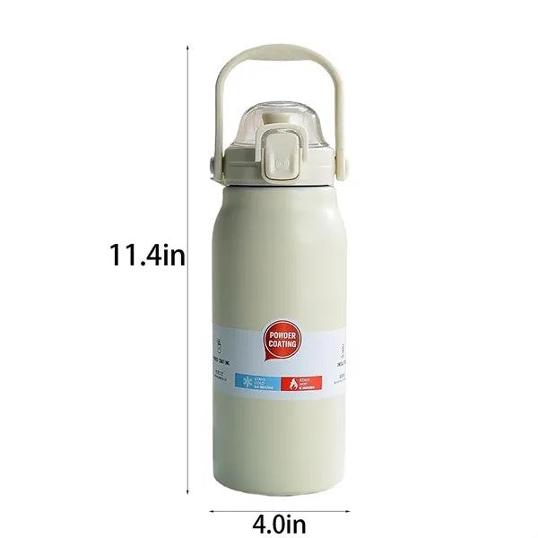 43oz Stainless Steel Insulated Water Bottle w/ Straw