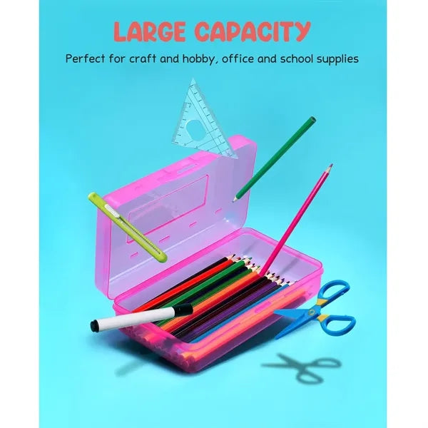 Pencil Case Box With Lid Snap Closure