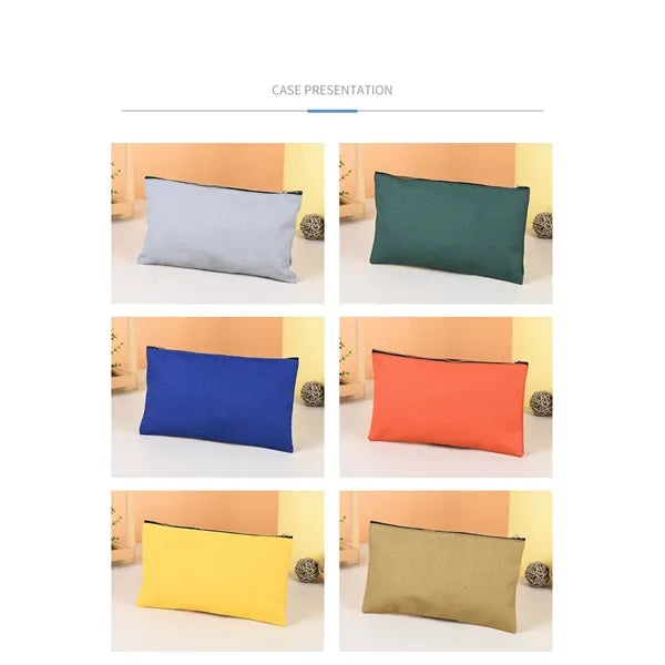 Zipper Cosmetic Storage Canvas Stationery Bag