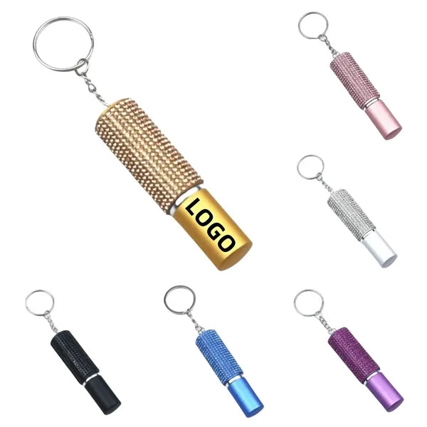 Diamond-Accented Portable Perfume Spray Bottle