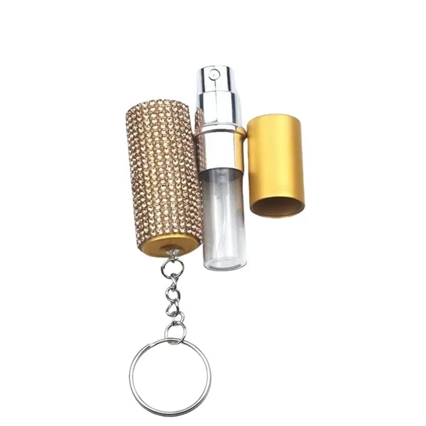 Diamond-Accented Portable Perfume Spray Bottle