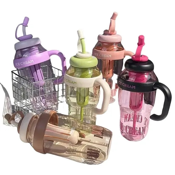 44oz Sports Water Bottle with Straw, Handle Dust Cover