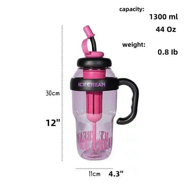 44oz Sports Water Bottle with Straw, Handle Dust Cover