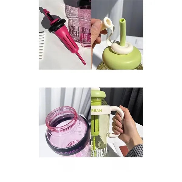 44oz Sports Water Bottle with Straw, Handle Dust Cover
