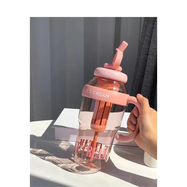 44oz Sports Water Bottle with Straw, Handle Dust Cover