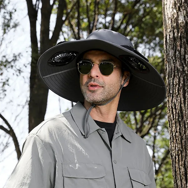 Wide brim solar fan hat, bucket