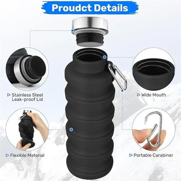 17 oz Collapsible Silicone Water Bottle
