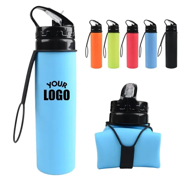 20oz Foldable Silicone Travel Water Bottle
