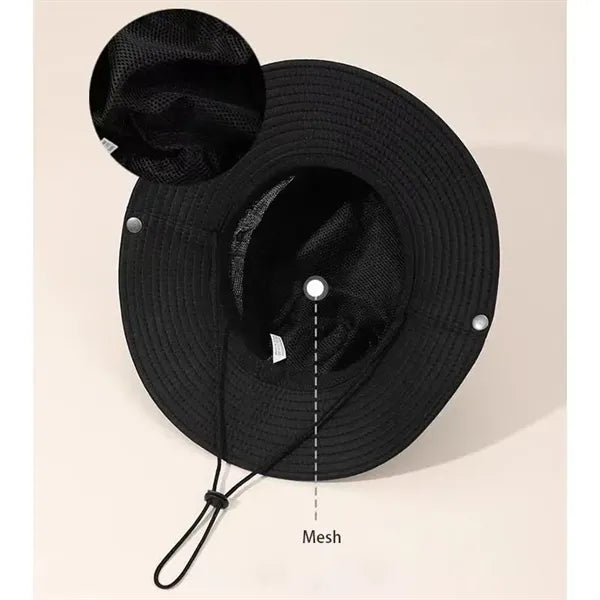 UV Protection Mesh Wide Brim Bucket Hat