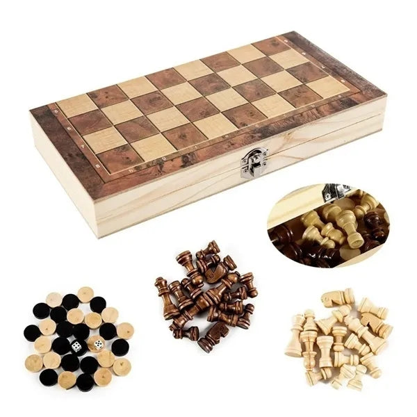 Chess Set Folding Wooden Standard Travel International