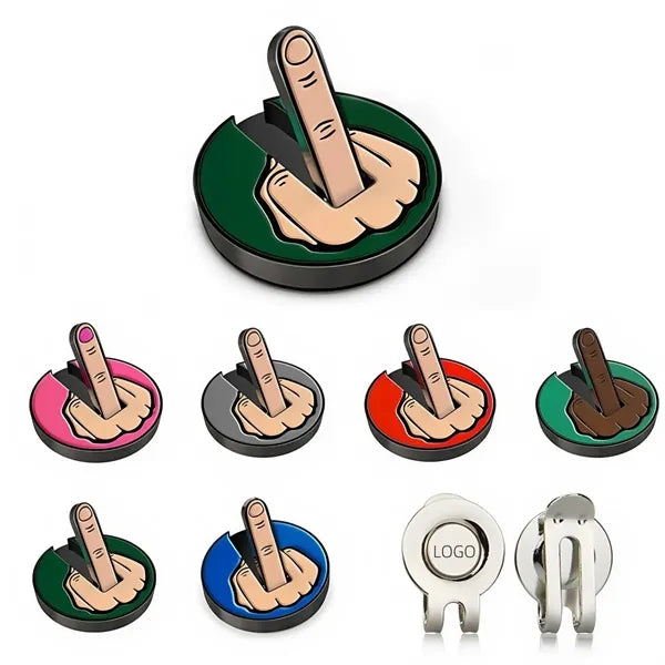 Middle Finger Golf Ball Marker Magnetic Hat Clip