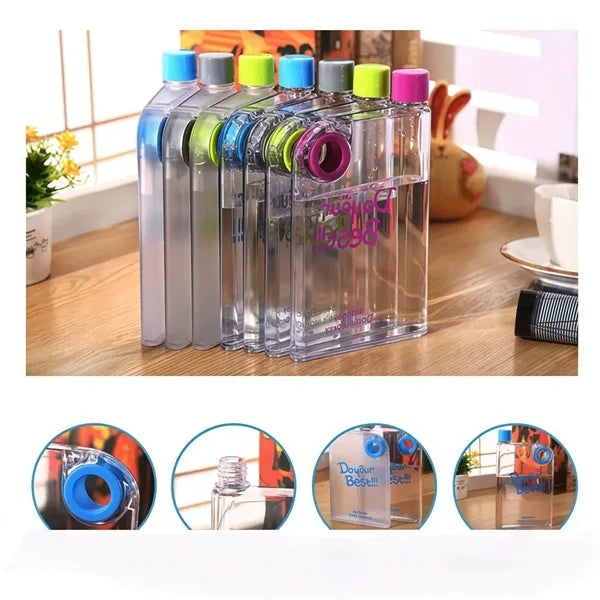 Flat Portable Plastic Water Bottle Handle Customizable