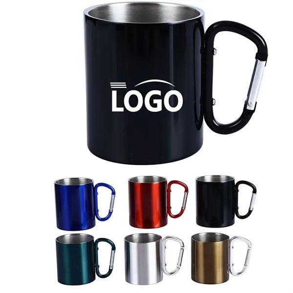 Laser 10 OZ Outdoor Carabiner Stainless Steel Cup