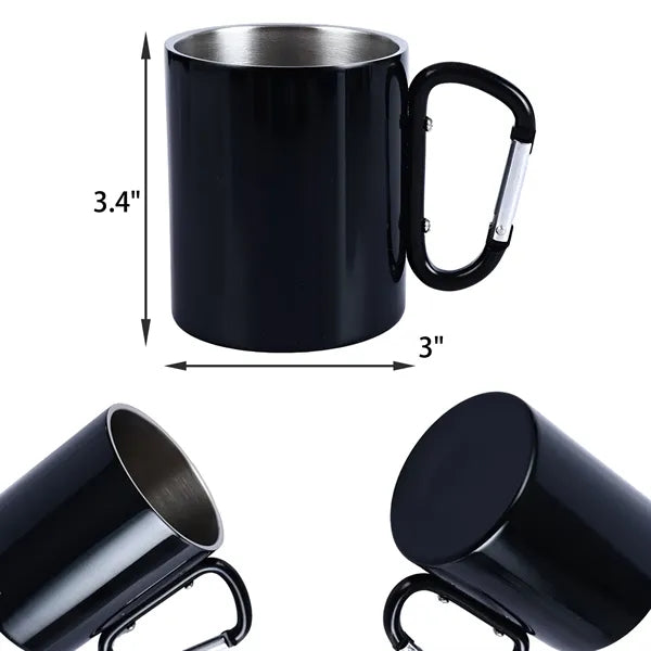 Laser 10 OZ Outdoor Carabiner Stainless Steel Cup
