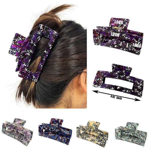 Women 4.92Inch Oversize Large Rectangular Acetate Hair Clip