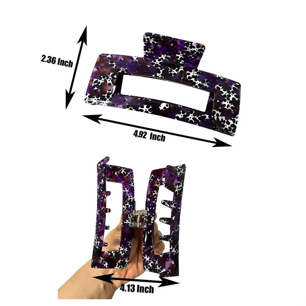 Women 4.92Inch Oversize Large Rectangular Acetate Hair Clip