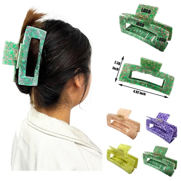 Spring 4.92Inch Oversize Large Rectangular Acetate Hair Clip