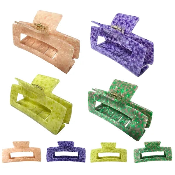 Spring 4.92Inch Oversize Large Rectangular Acetate Hair Clip
