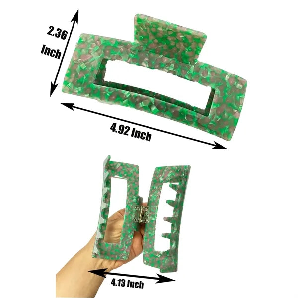 Spring 4.92Inch Oversize Large Rectangular Acetate Hair Clip