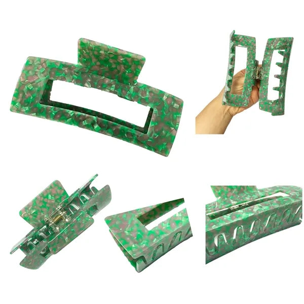 Spring 4.92Inch Oversize Large Rectangular Acetate Hair Clip