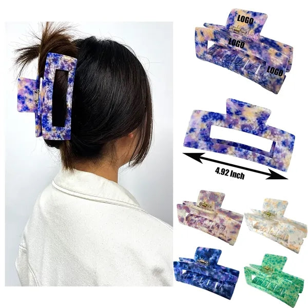 Women 4.92Inch Oversize Large Rectangular Acetate Hair Clip