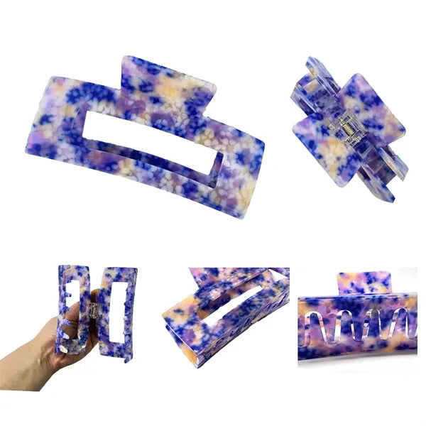 Women 4.92Inch Oversize Large Rectangular Acetate Hair Clip