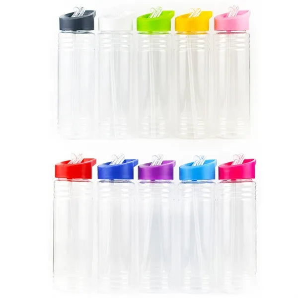 23Oz. Clear Sports Water Bottle with Flip Straw Lid