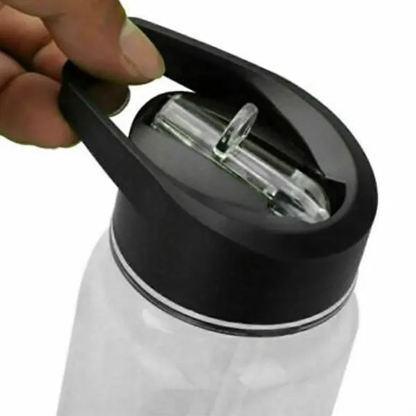 23Oz. Clear Sports Water Bottle with Flip Straw Lid