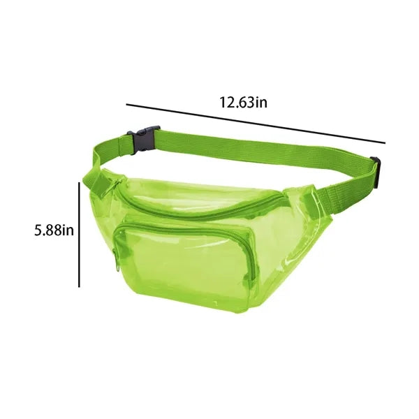 Clear PVC Fanny Pack W/ Adjustable Strap & Zipper Pockets