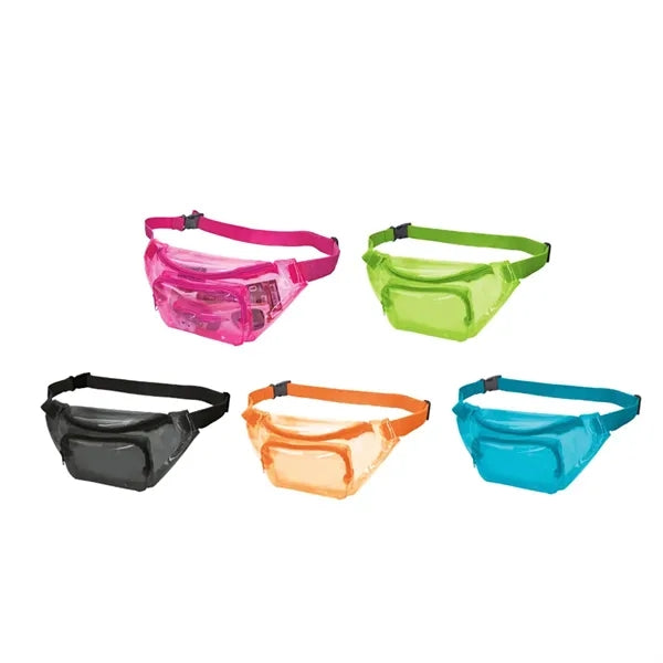 Clear PVC Fanny Pack W/ Adjustable Strap & Zipper Pockets