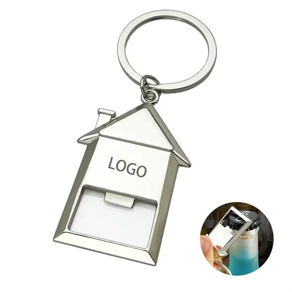House Shaped Metal Bottle Opener Keychain