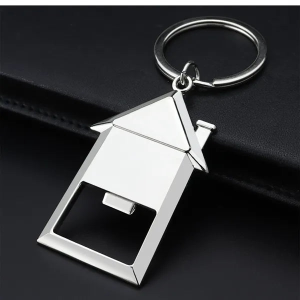 House Shaped Metal Bottle Opener Keychain