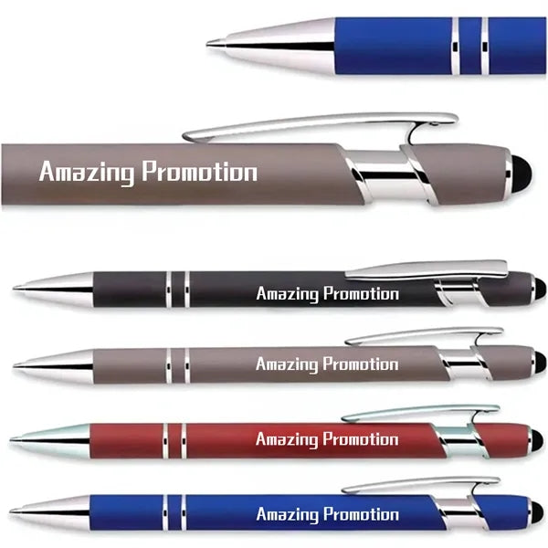 Retractable Soft Touch Click Stylus Metal Pen