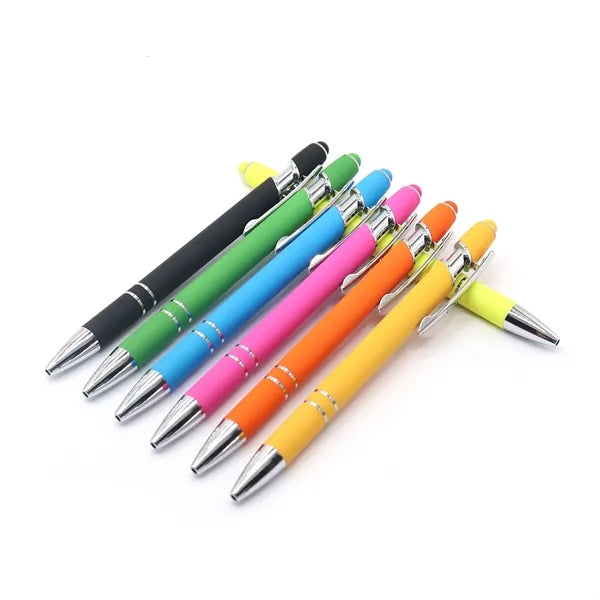 Retractable Soft Touch Click Stylus Metal Pen