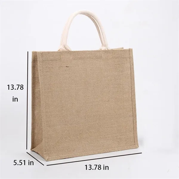 Logo Jute Bag Custom Text Tote Gifts