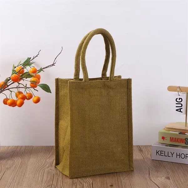 Logo Jute Bag Custom Text Tote Gifts
