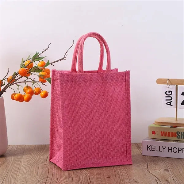 Logo Jute Bag Custom Text Tote Gifts