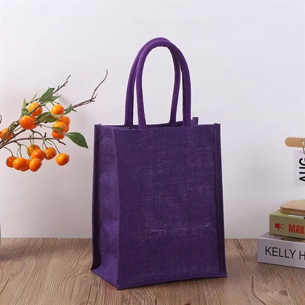 Logo Jute Bag Custom Text Tote Gifts