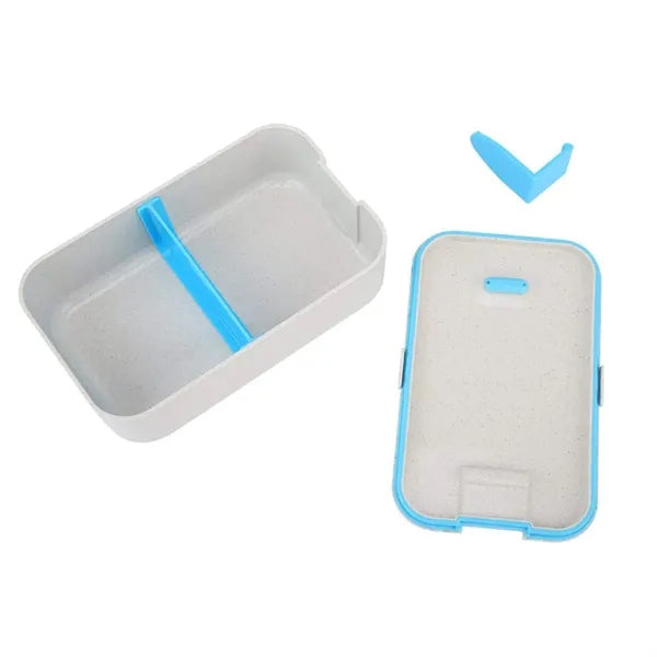Wheat Straw Lunch Box W/ Divider and Detachable Phone Stand