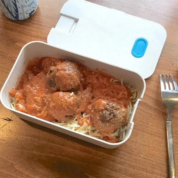 Wheat Straw Lunch Box W/ Divider and Detachable Phone Stand