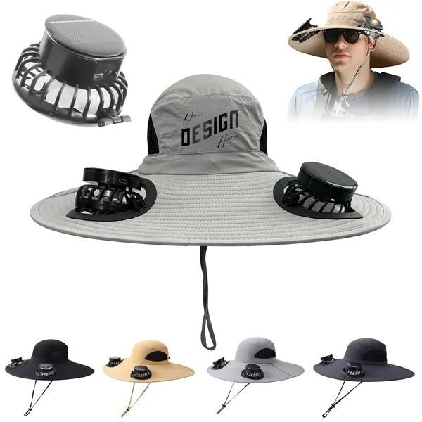 Outdoor Wide Brim Solar Fan Hat