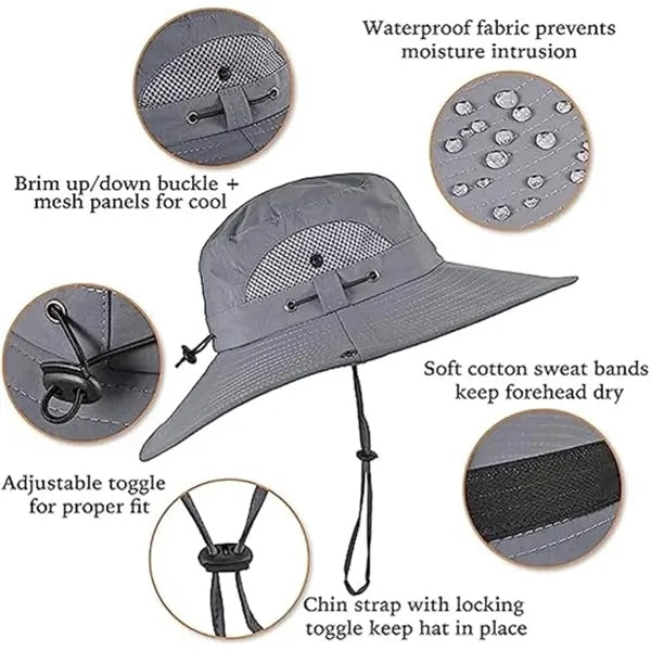 Outdoor Wide Brim Solar Fan Hat