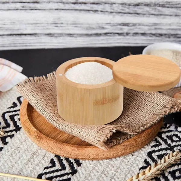 Bamboo Storage Box with Lid for Spices & Essentials