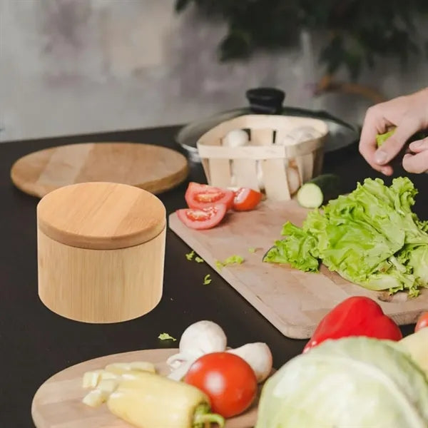 Bamboo Storage Box with Lid for Spices & Essentials
